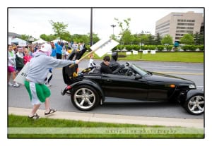 Batmobile leading the walk